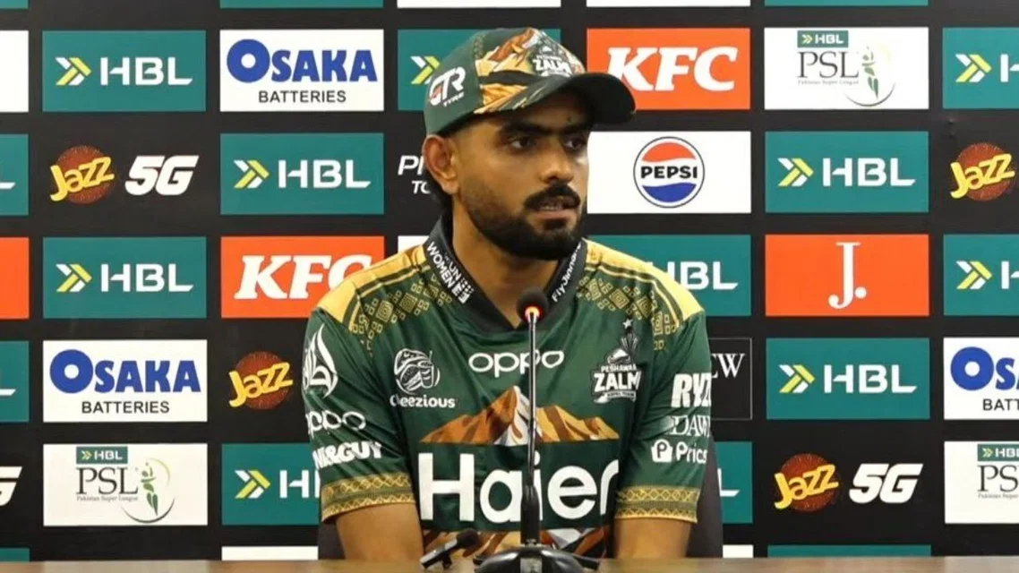 Babar Azam in a press conference for PSL 2026 [Source: PCB]