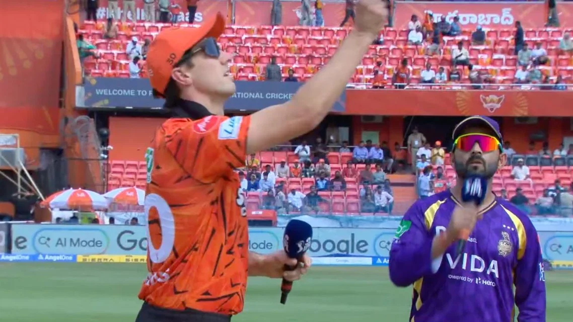 Pat Cummins and Ajinkya Rahane (Source: JioHostar)
