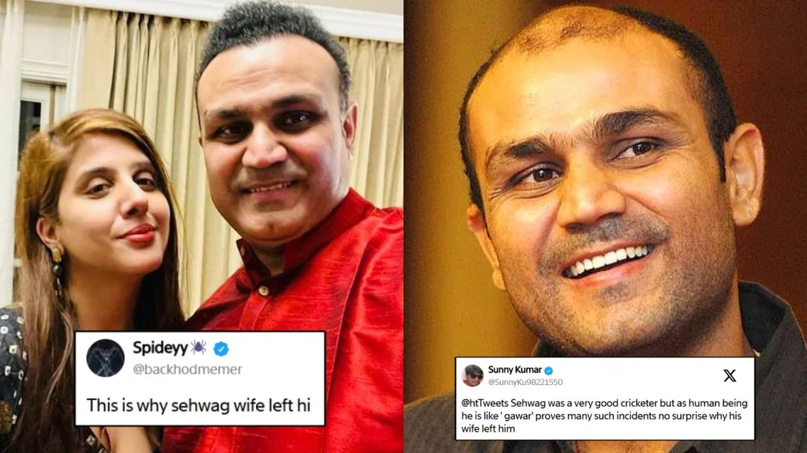 Virender Sehwag with his wife [Source: X and Screengrabs]
