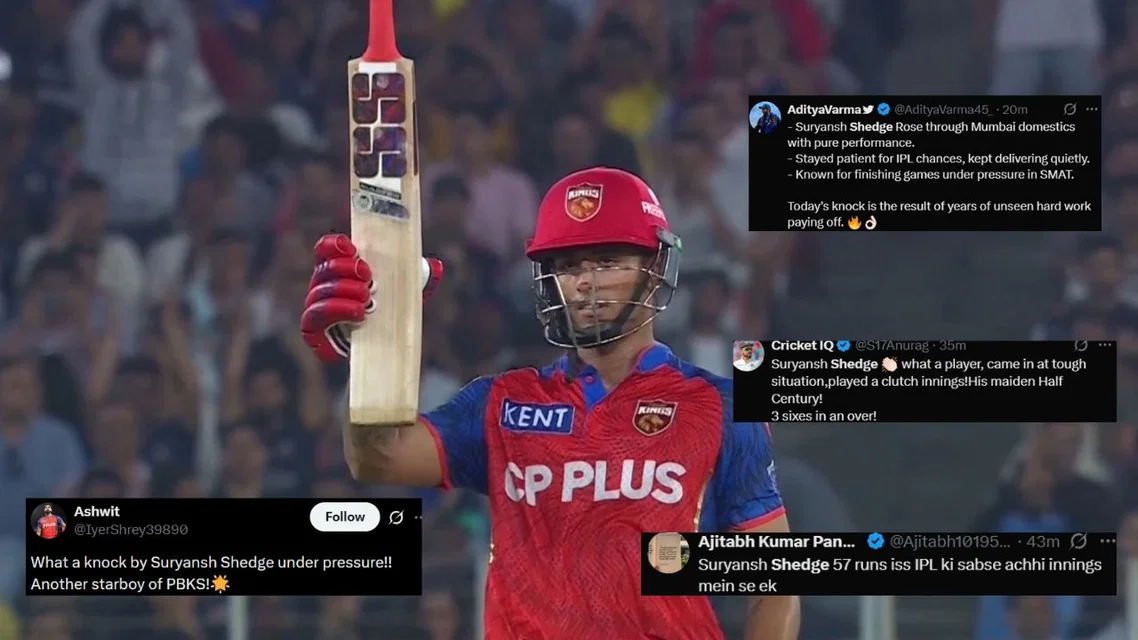 Fans praise Shedge's IPL fifty [Source: X]