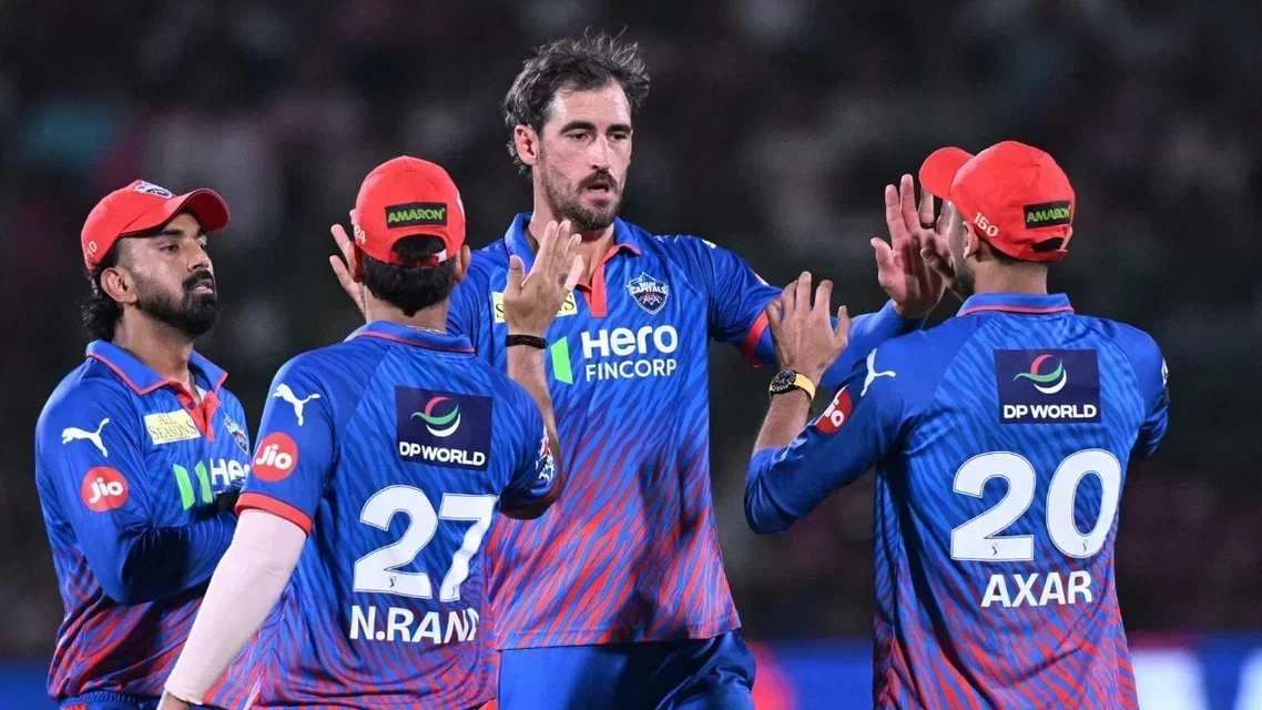DC players celebrating vs RR in IPL 2026. Credits- AFP