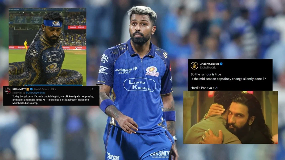 Hardik Pandya not playing in MI vs LSG [Source: X and Screengrabs]