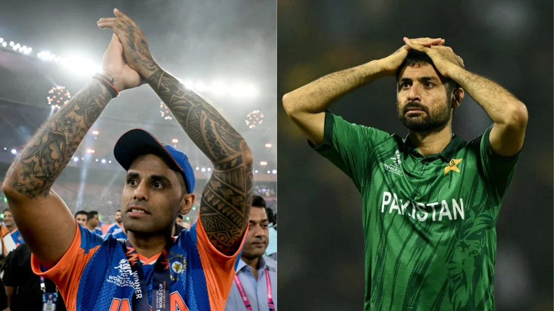Suryakumar Yadav and Abrar Ahmed - (Source: AFP)