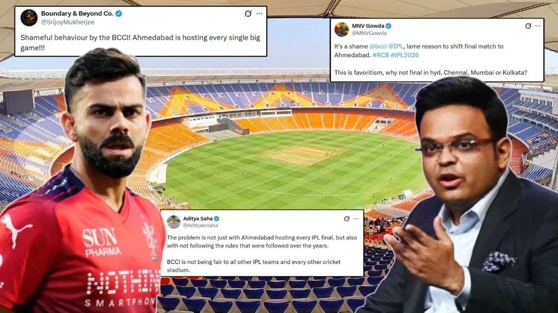 Virat Kohli, Jay Shah and the Narendra Modi Stadium [Source: X and Screengrabs]