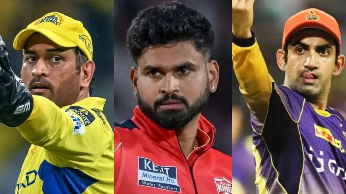 MS Dhoni, Shreyas Iyer and Gautam Gambhir [Source: AFP]