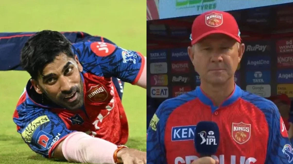 Shashank Singh and Ricky Ponting [Source: X and screengrab]