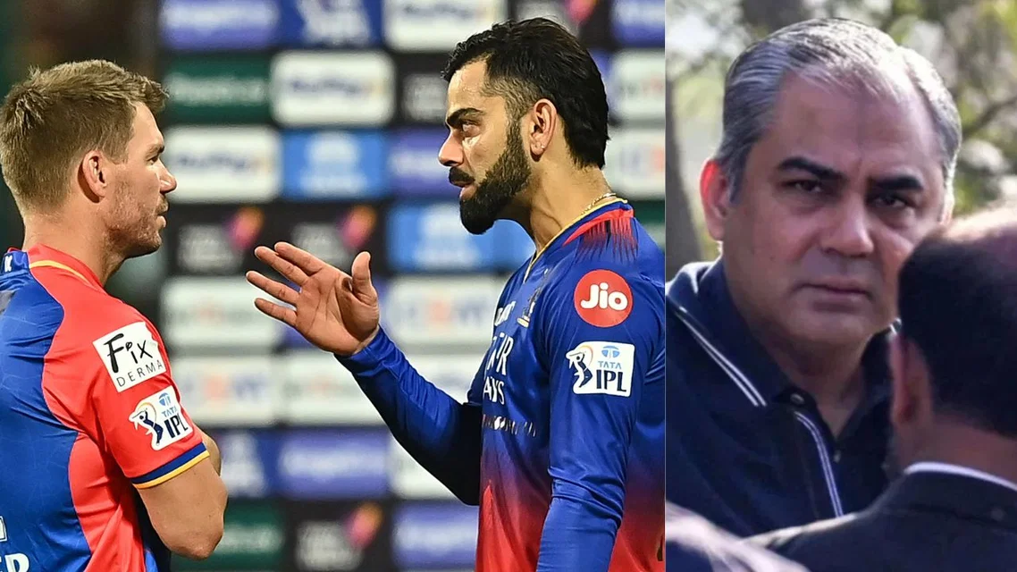 David Warner Virat Kohli Mohsin Naqvi. Image Credits: AFP