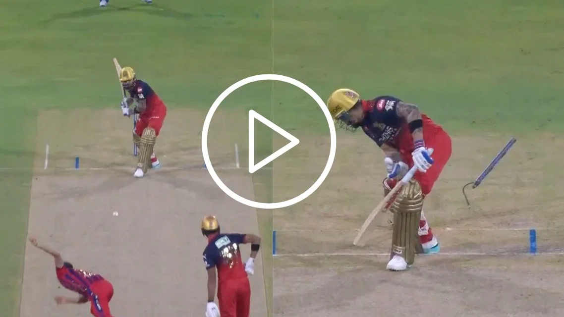 Prince Yadav's deadly ball shatters Kohli's stumps [Source: Screengrab/JioHotstar]
