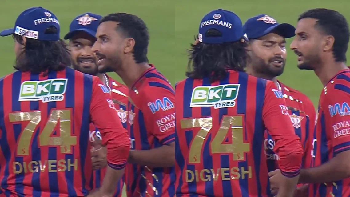 Digvesh Rathi Shahbaz Ahmed Fight Rishabh Pant Mediates. Image Credits: JioHotstar