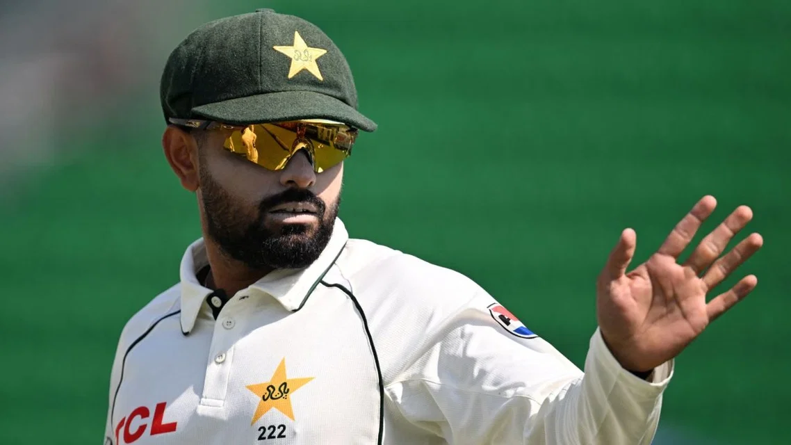 Babar Azam in Test jersey [Source: AFP]