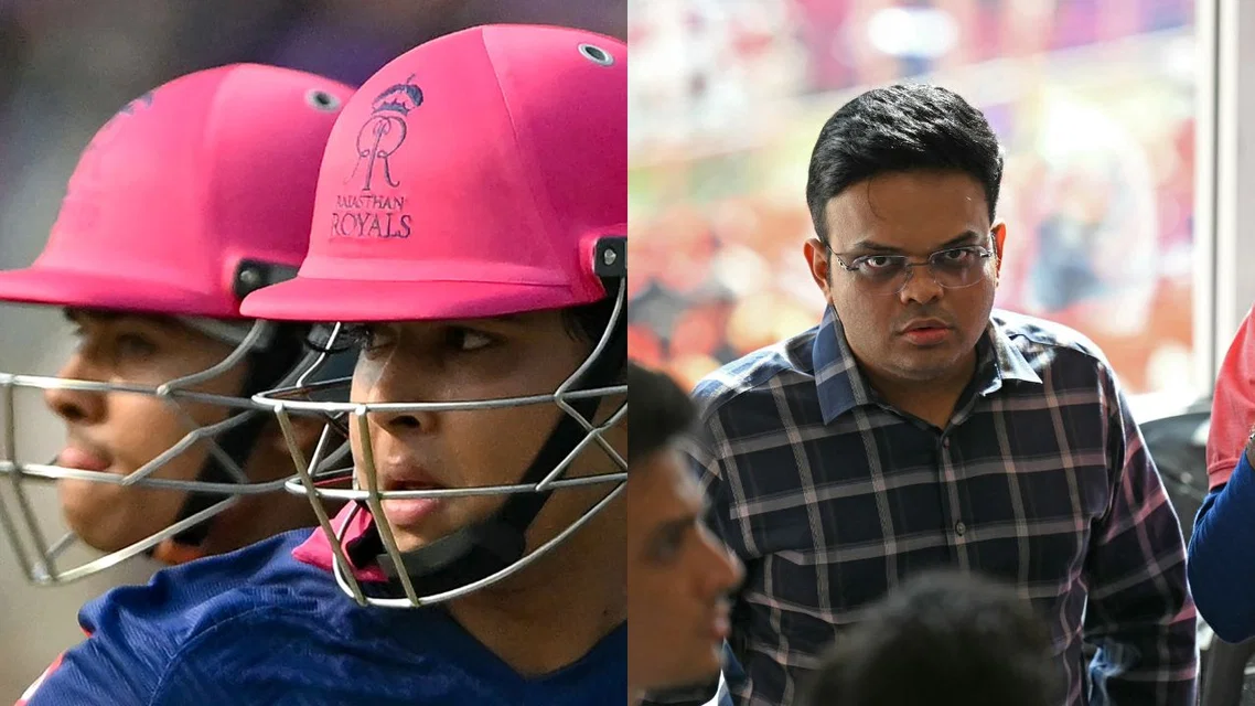 Yashasvi Jaiswal Vaibhav Sooryavanshi Jay Shah. Image Credits: AFP