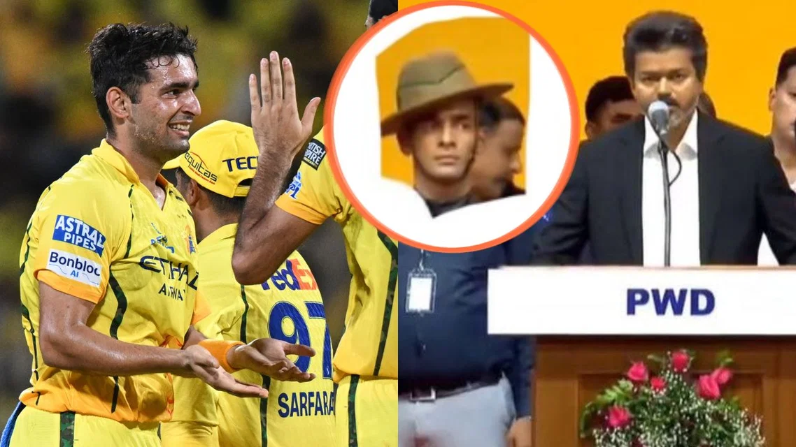 Anshul Kamboj and CM Vijay taking oath [Source: AP and X]
