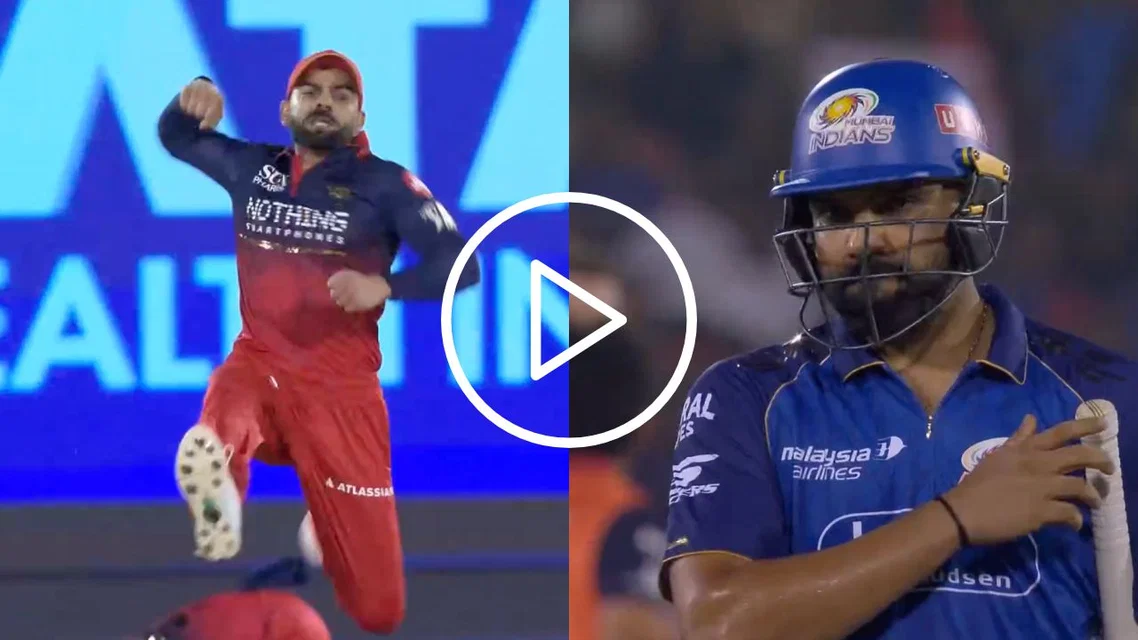 Virat Kohli's animated celebration after Rohit's wicket [Source: Screengrab/JioHotstar]