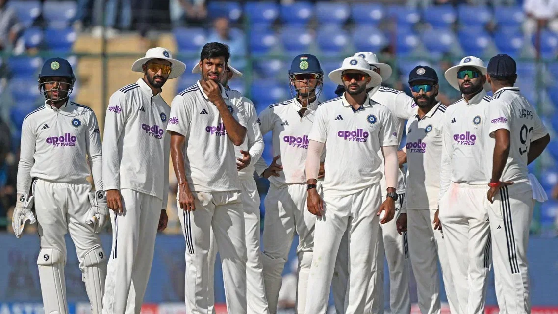 Indian Test team during Tests vs WI. Credits- AFP