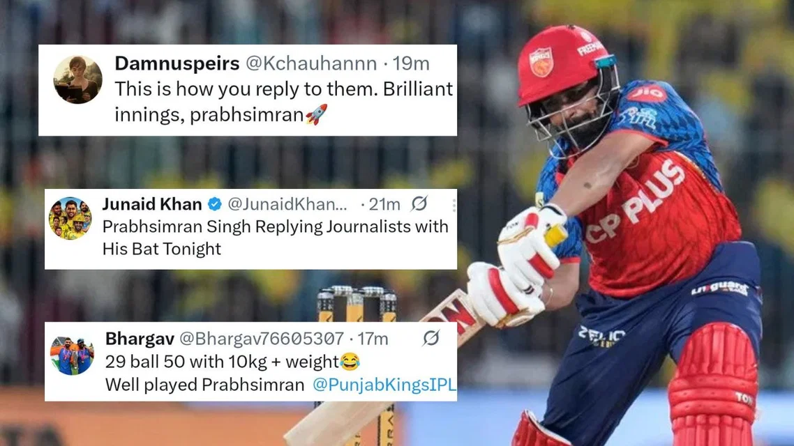 TR on Prabhsimran Singh's knock vs MI. [Source - AP/X.com]