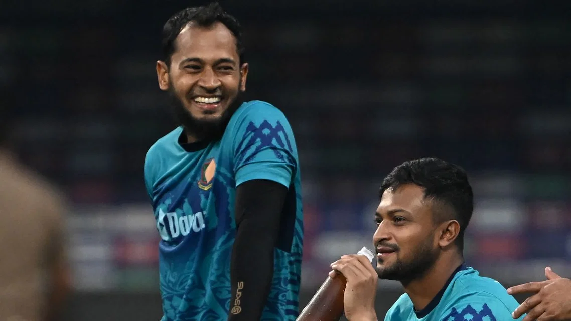 Mushfiqur Rahim Shakib al Hasan for Bangladesh. Image Credits: AFP