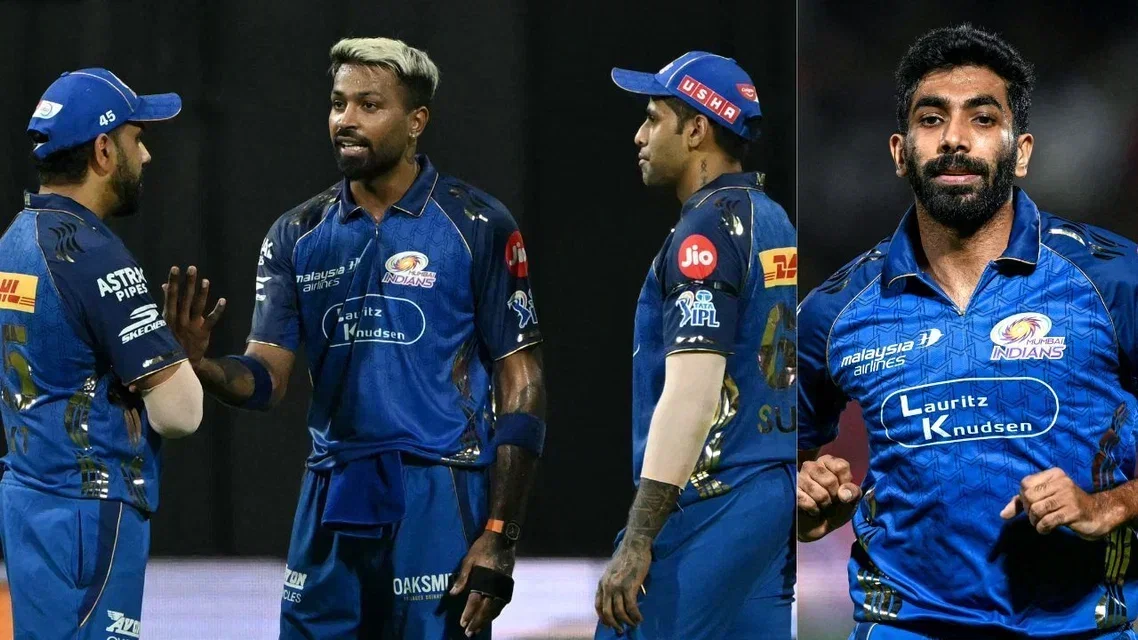 Rohit Sharma Hardik Pandya Suryakumar Yadav Jasprit Bumrah for Mumbai Indians. Image Credits: AFP