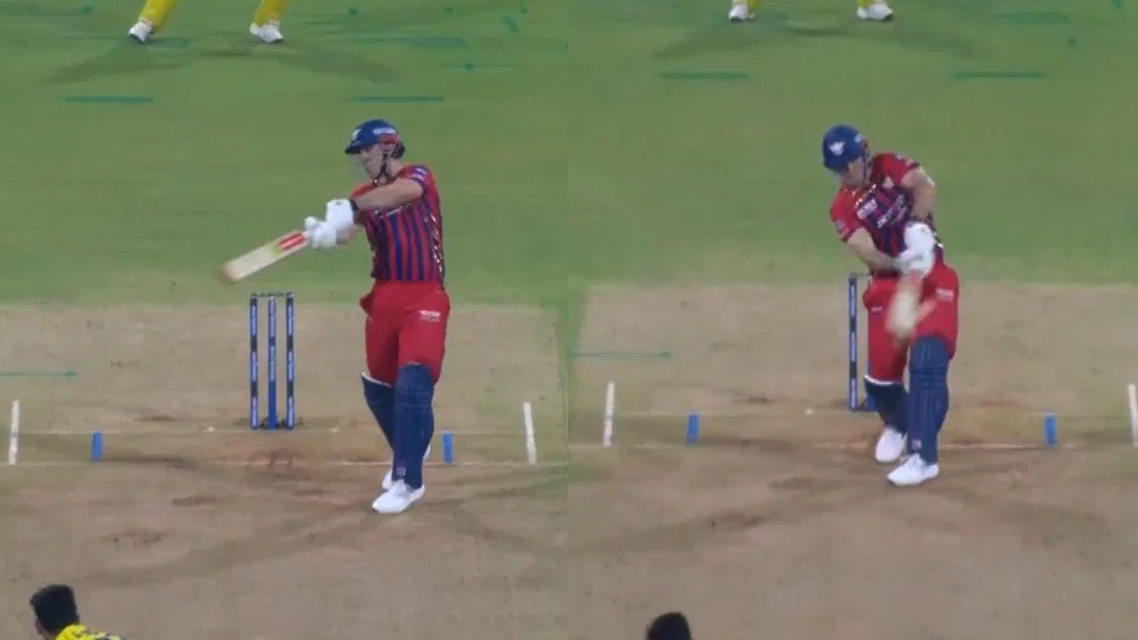 Mitchell Marsh punishes Anshul Kamboj [Source: screengrab]