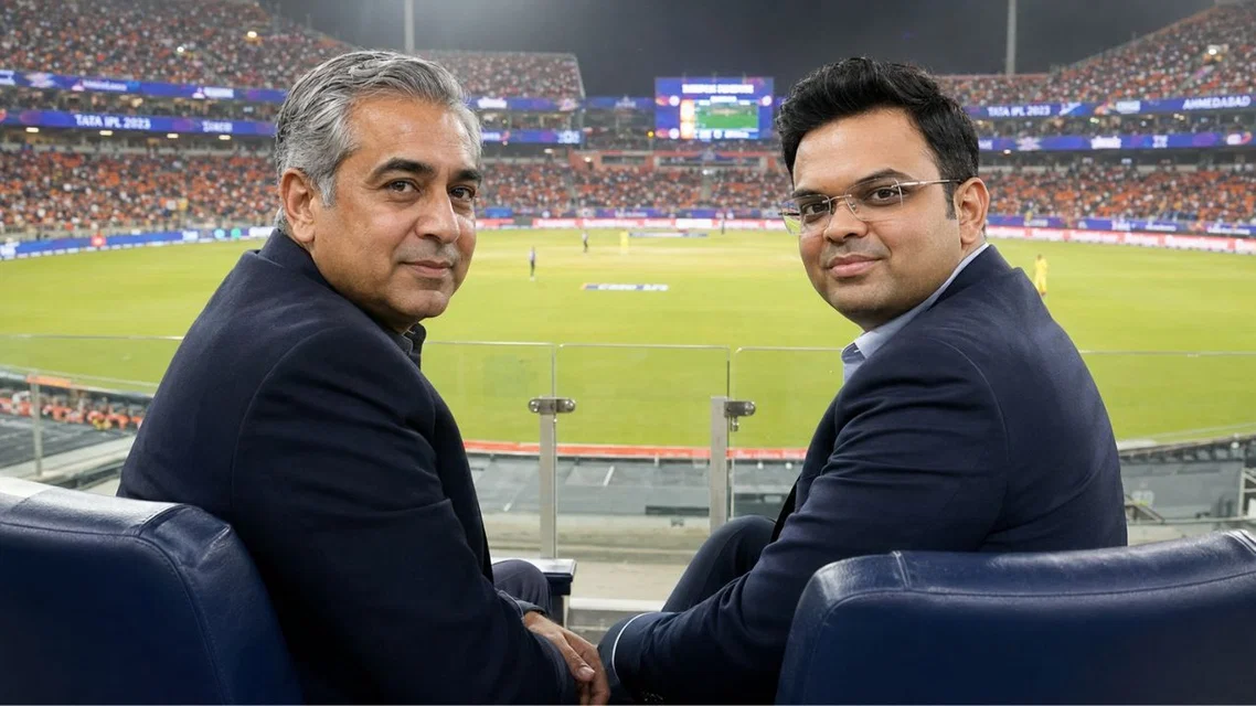 Jay Shah Mohsin Naqvi Watching IPL Final Together. Image Credits: ChatGPT
