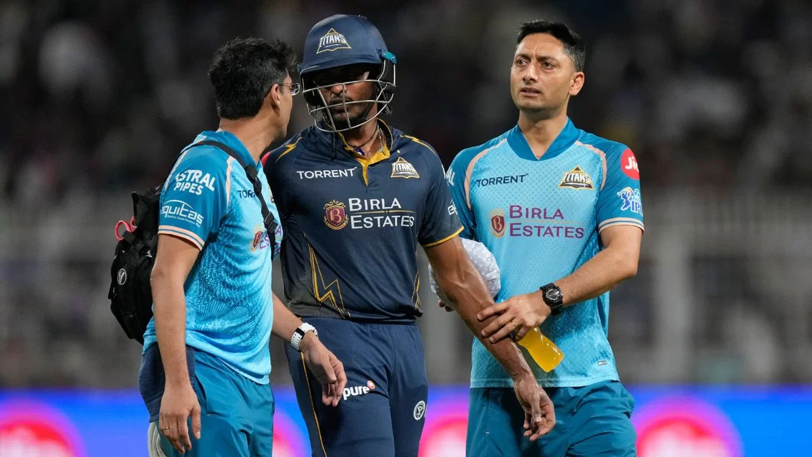Sudharsan retired hurt vs KKR [Source: AFP]