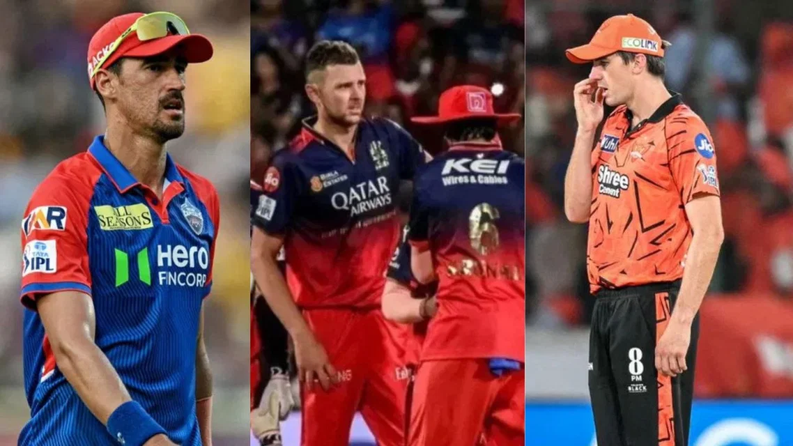 Mitchell Starc, Josh Hazlewood and Pat Cummins [Source: AFP]