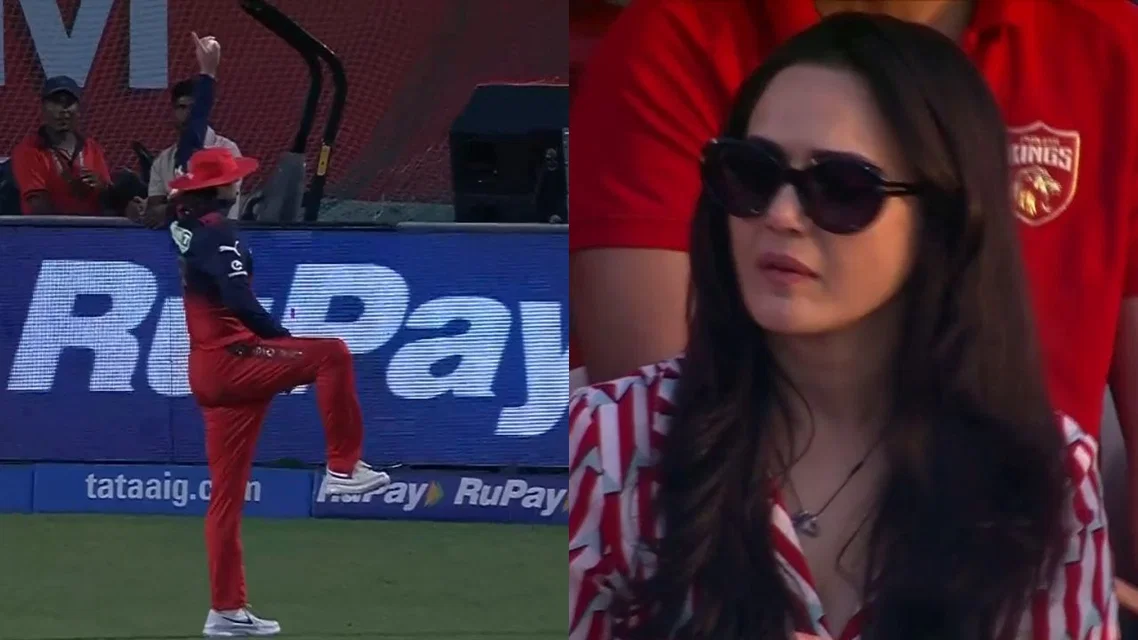 Tim David and Preity Zinta [Source: @worshipVK/x.com]