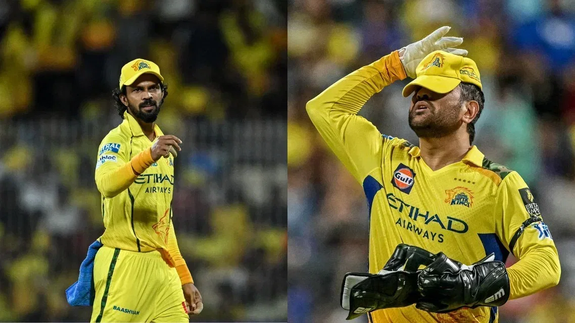 Ruturaj Gaikwad and MS Dhoni [Source: AFP]