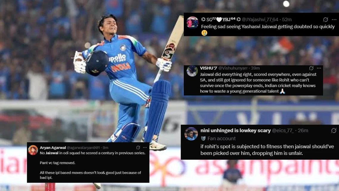 Fans react to Yashasvi Jaiswal ODI omission [Source: BCCI, X]