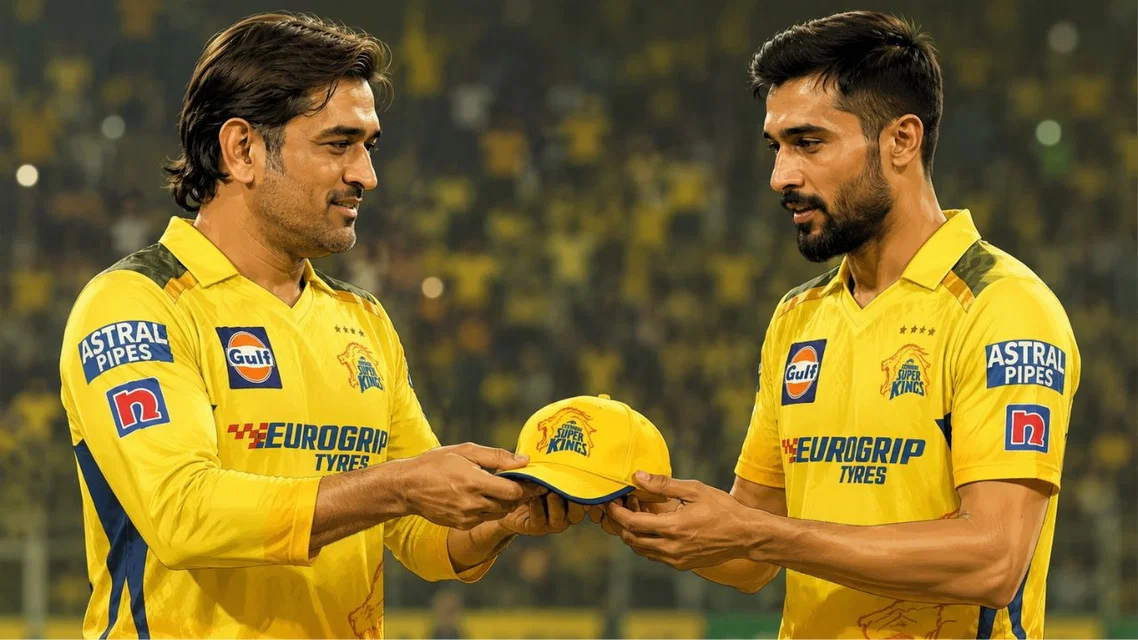 Mohammad Amir MS Dhoni for CSK. Image Credits: ChatGPT