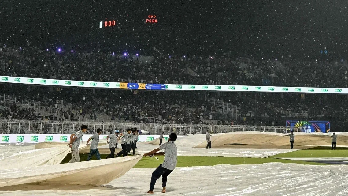 Rain Interrupts KKR Vs MI IPL 2026 Match At Eden Gardens (Source: AFP)