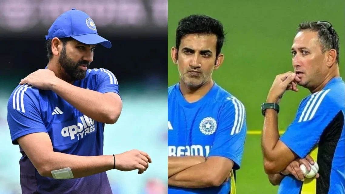 Rohit Sharma, Gautam Gambhir and Ajit Agarkar (Source: AFP)