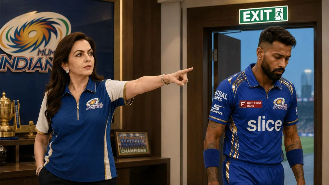 Hardik Pandya Shown Mumbai Indians' Exit. Image Credits: ChatGPT