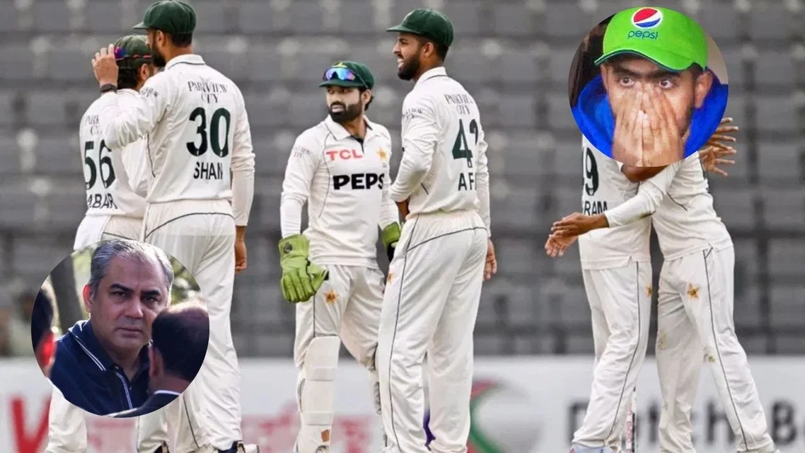 Pakistan Team Beaten By Bangladesh. Image Credits: AFP/X