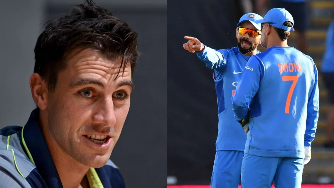 Pat Cummins Virat Kohli MS Dhoni. Image Credits: AFP