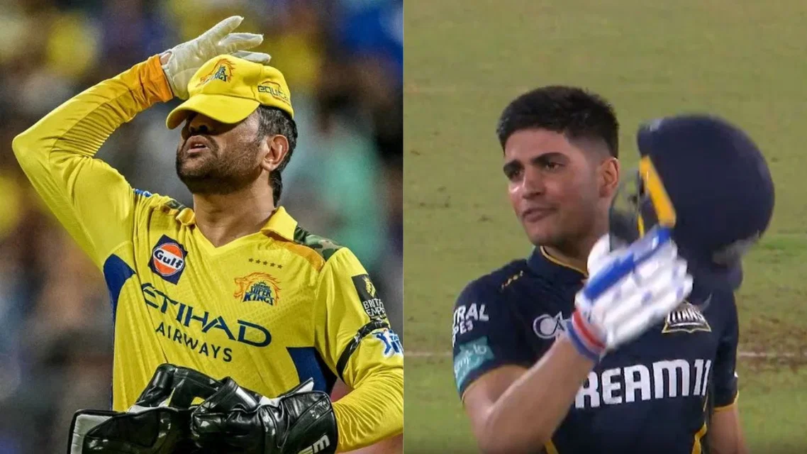 MS Dhoni and Shubman Gill [Source: AFP, screengrab]