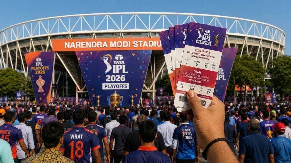 आईपीएल 2026 प्लेऑफ टिकट (एआई द्वारा निर्मित छवि)