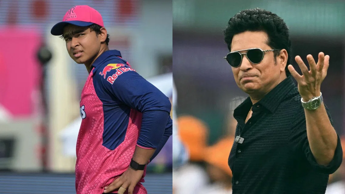 Vaibhav Sooryavanshi Sachin Tendulkar. Image Credits: AFP