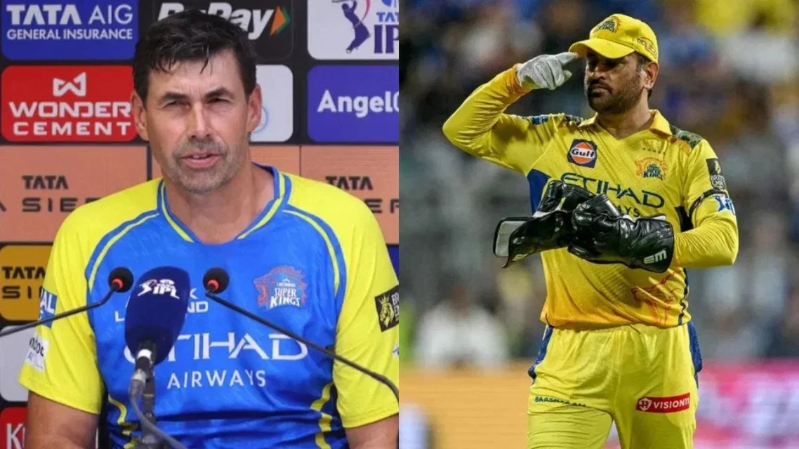 Stephen Fleming and MS Dhoni [Source: AFP]