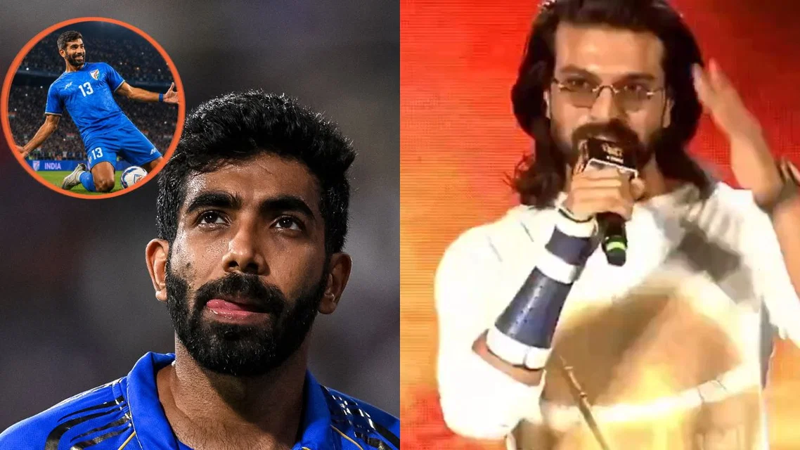 Jasprit Bumrah and Ram Charan [Source: AFP/X]