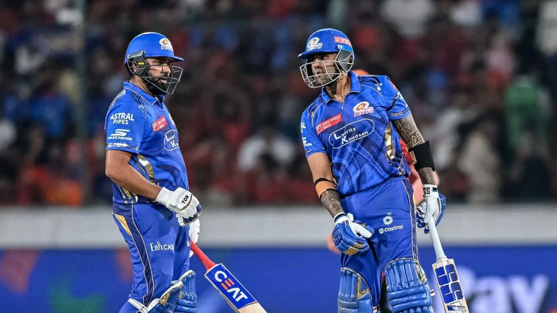 Suryakumar Yadav joins Rohit Sharma [Source: AFP]