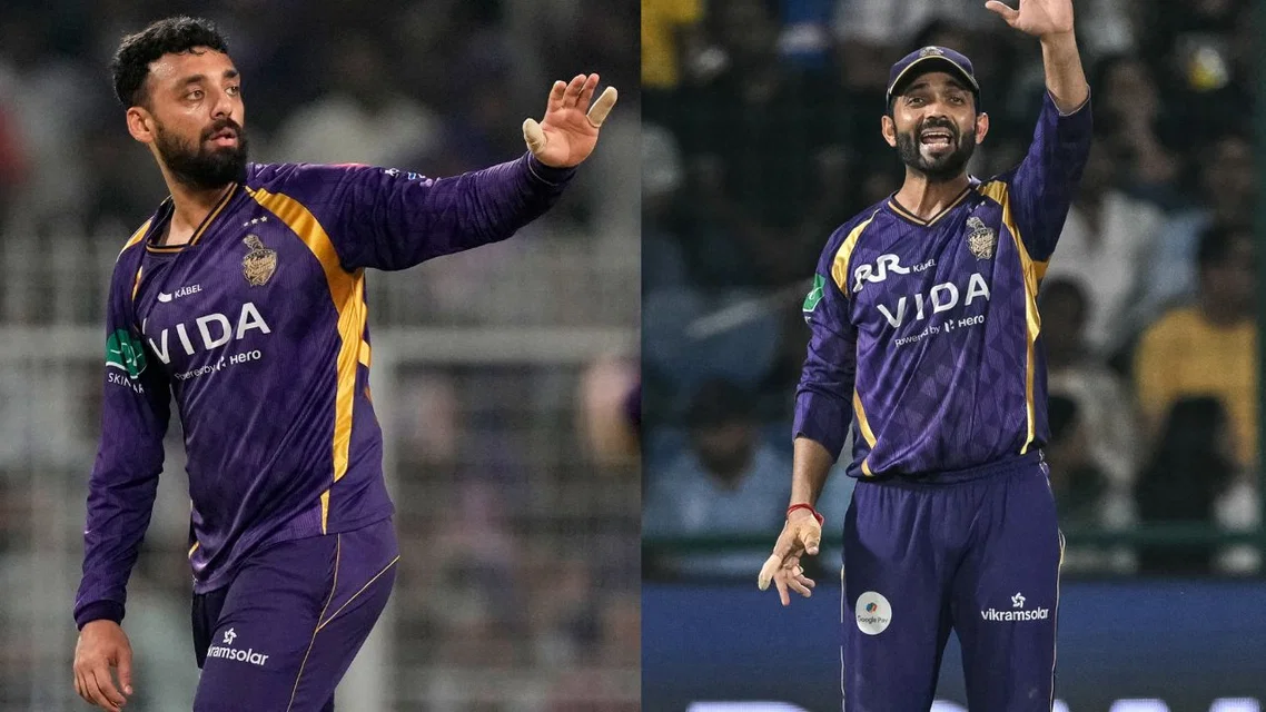 Ajinkya Rahane on Varun Chakaravarthy (Source: AP & AFP)