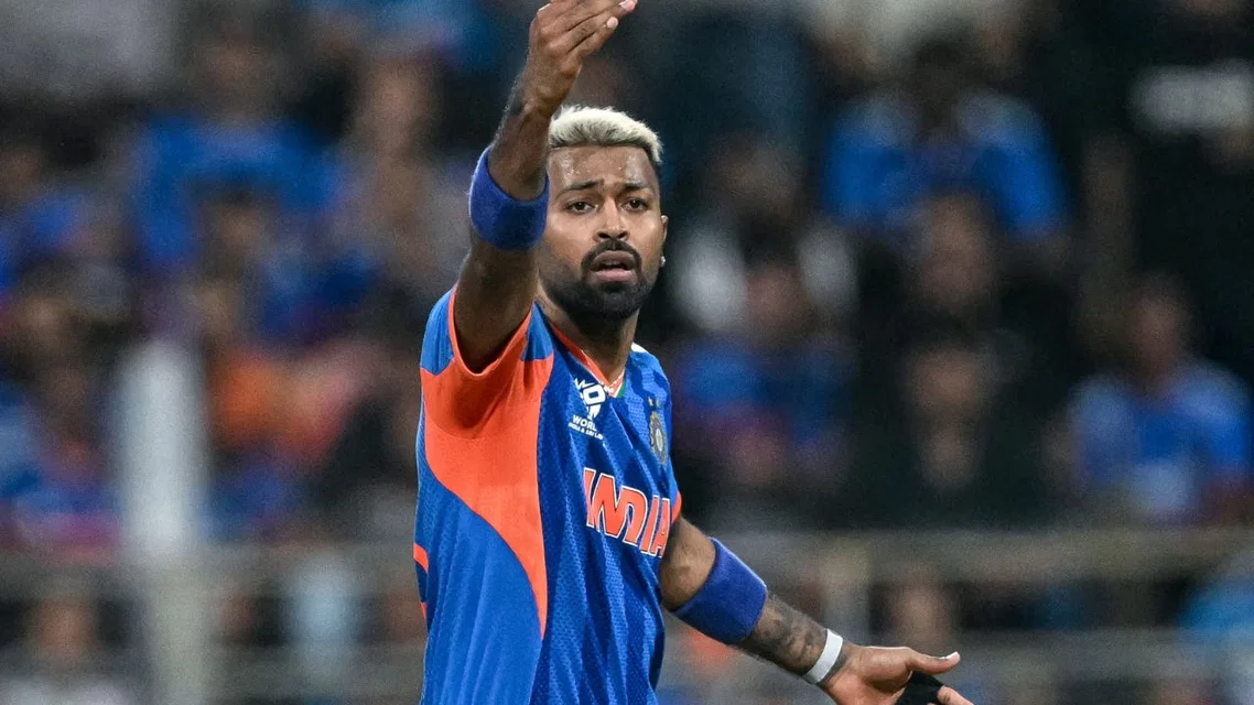 Hardik Pandya for India. Image Credits: AFP