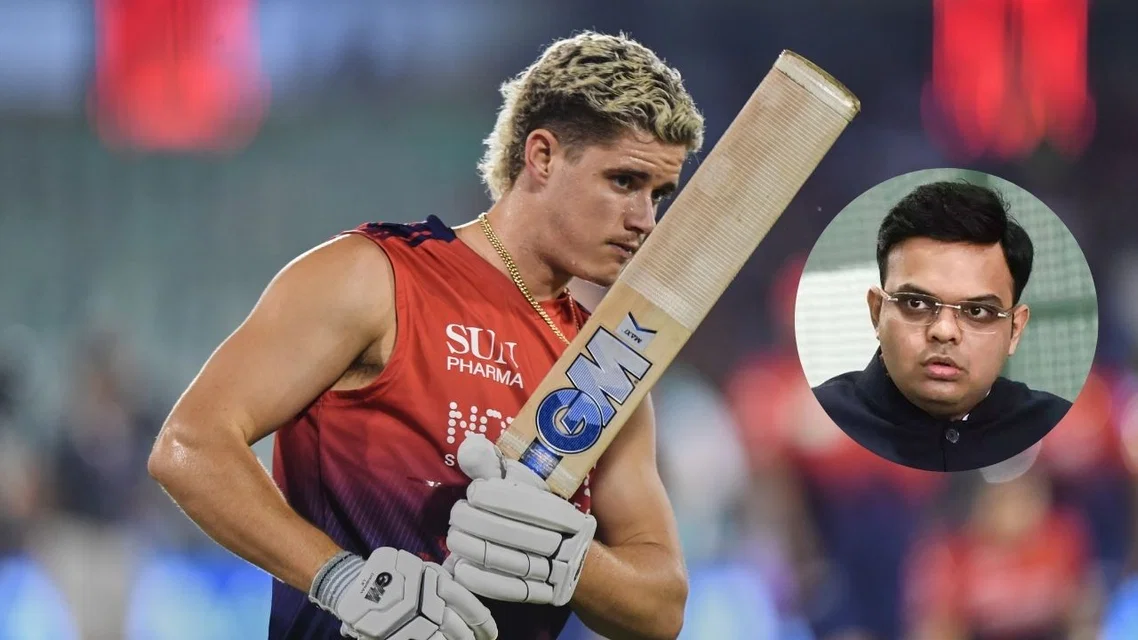 Jacob Bethell Jay Shah. Image Credits: AP/.X