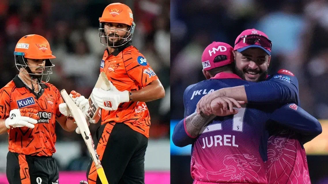 SRH vs RR Head To Head Records (Source: AP)