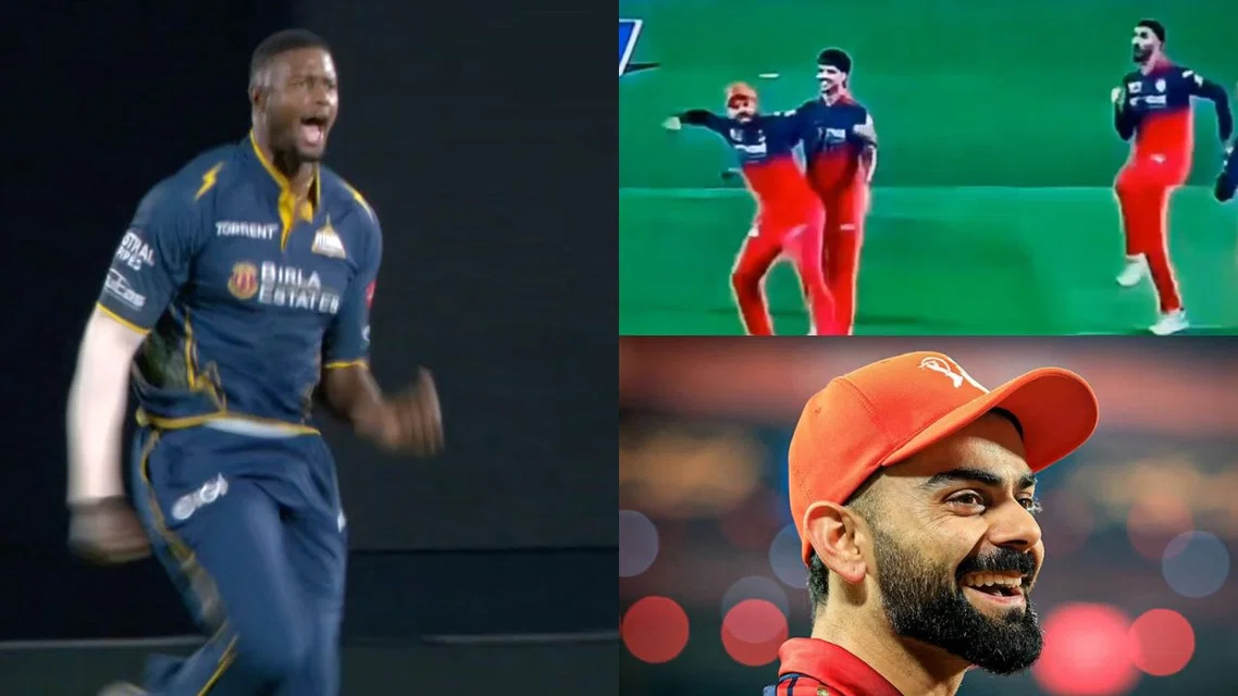 Jason Holder Virat Kohli Devdutt Padikkal. Image Credits: X