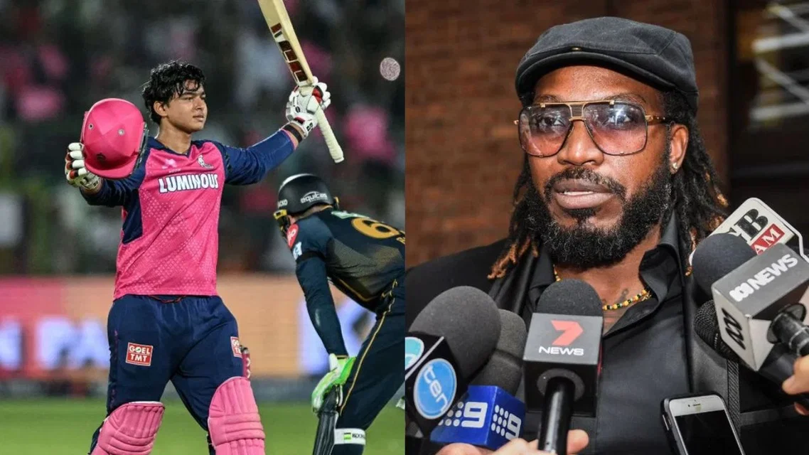 Vaibhav Sooryavanshi and Chris Gayle [Source: AFP, EPA]