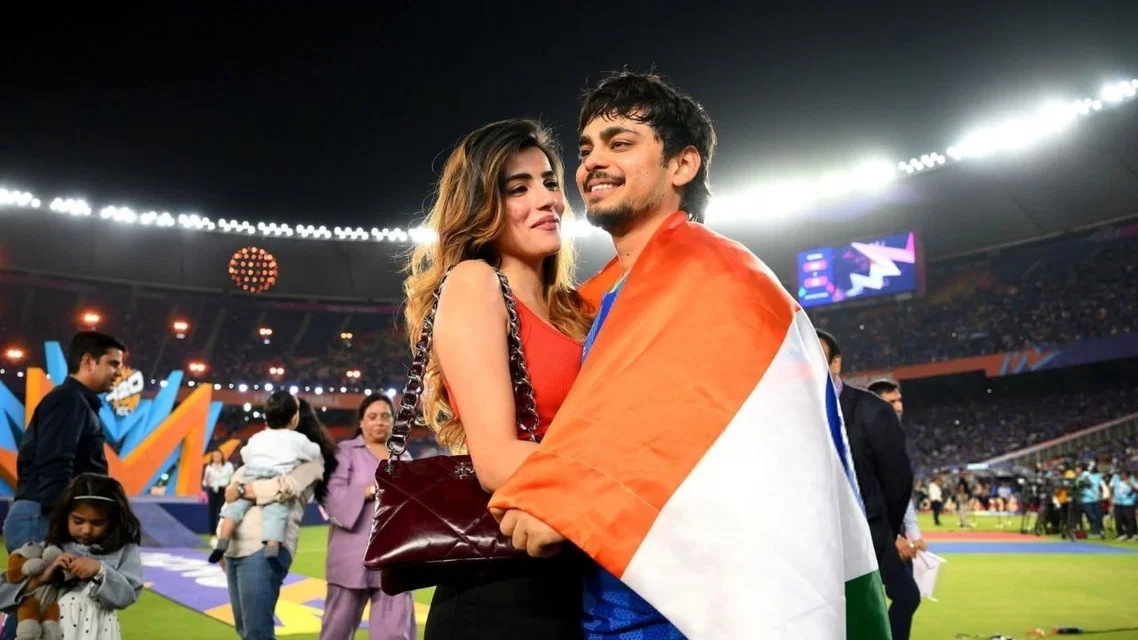 Ishan Kishan Aditi Hundia. Image Credits: X