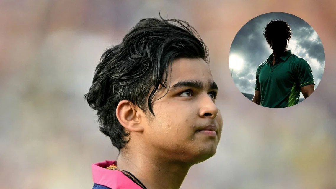 Vaibhav Sooryavanshi with Pakistan Player. Image Credits: AFP/X