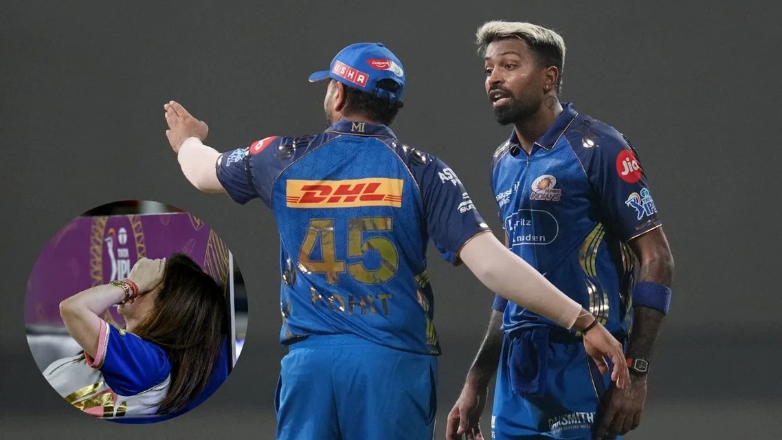 Rohit Sharma Hardik Pandya Nita Ambani for Mumbai Indians. Image Credits: AFP