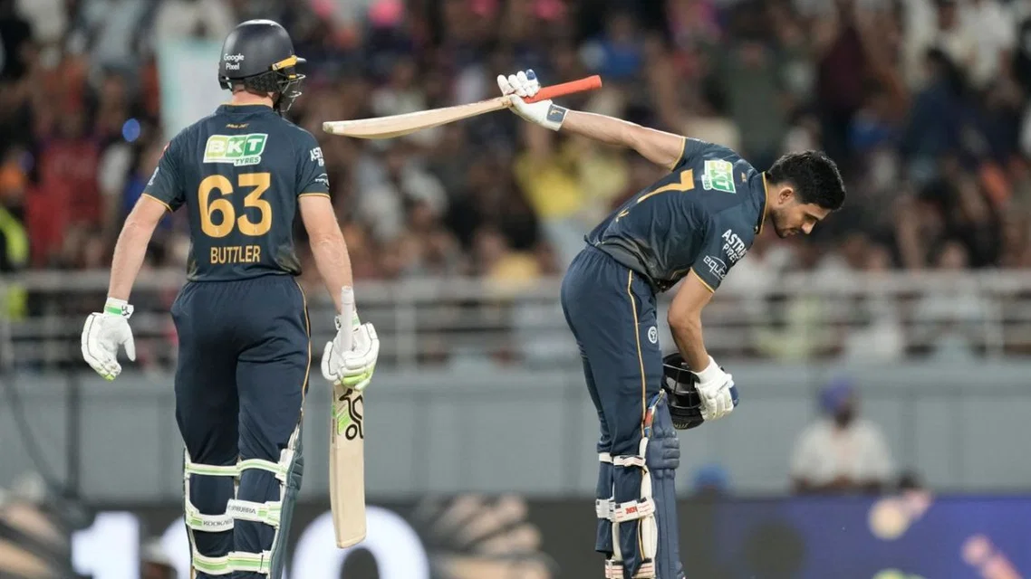 Shubman Gill smashes a massive hundred against RR in the Qualifier 2 [Source: AFP]